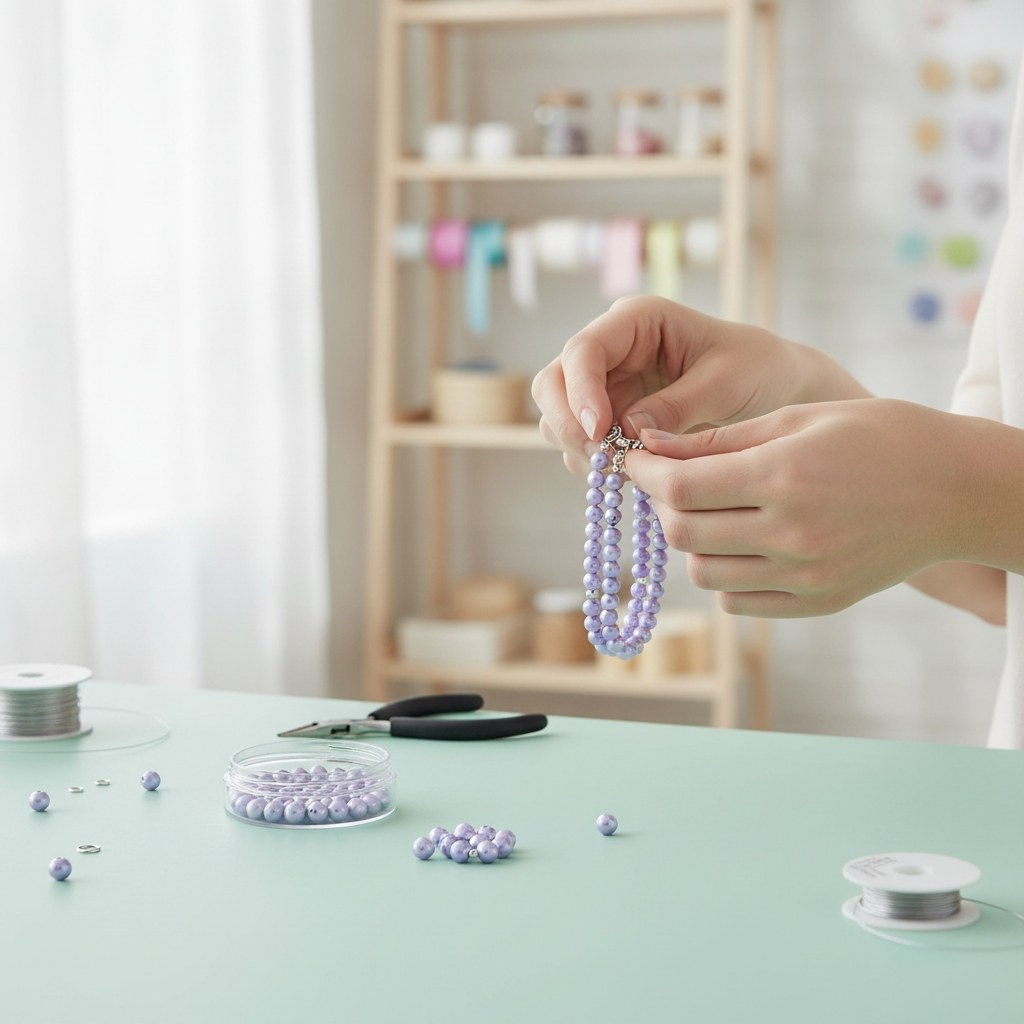 Böhmische Glasperle 6mm Wachs violett 50St - Kidis Art