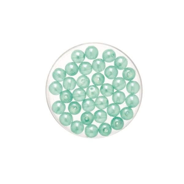 Böhmische Glasperle 4mm Wachs aqua 75St - Kidis Art