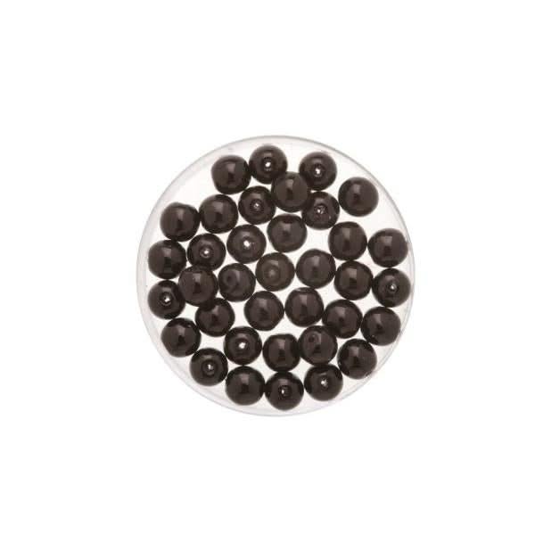 Böhmische Glasperle 4mm Wachs jet 75St - Kidis Art