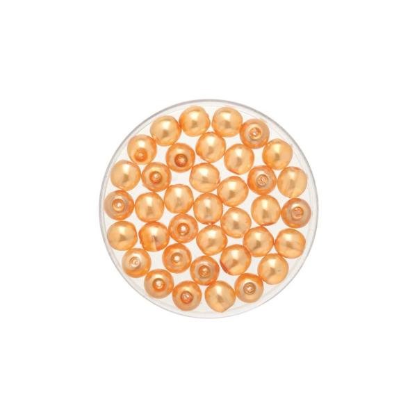 Böhmische Glasperle 6mm Wachs golden shadow 50St - Kidis Art