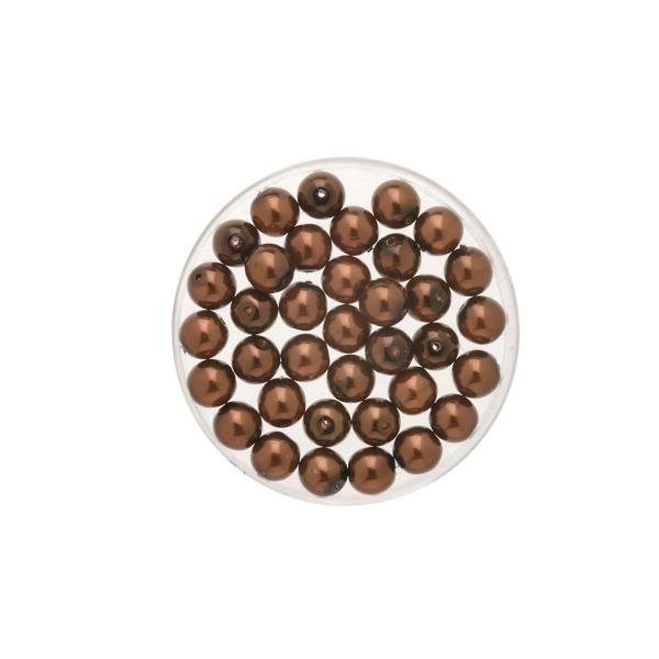 Böhmische Glasperle 6mm Wachs light brown 50St - Kidis Art
