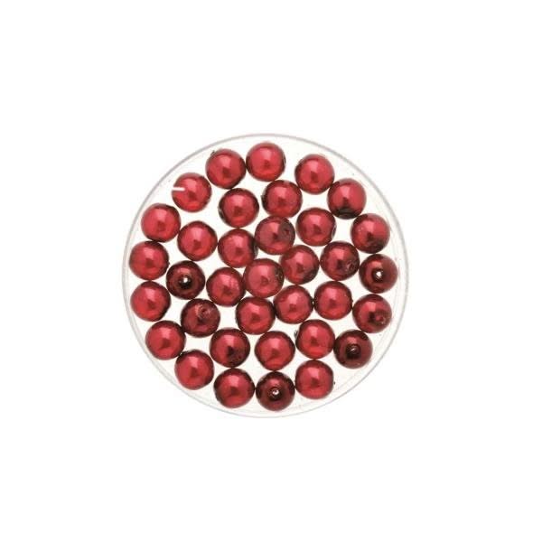 Böhmische Glasperle 6mm Wachs siam 50St - Kidis Art