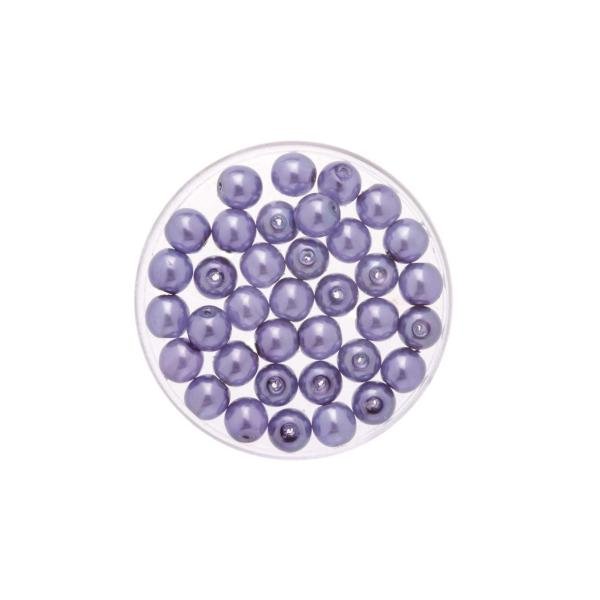 Böhmische Glasperle 6mm Wachs violett 50St - Kidis Art