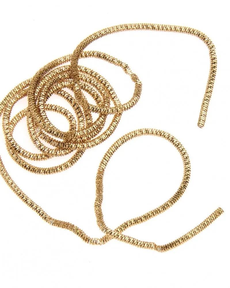 Goldfarbener Bouillon Draht 1,5mm mit segmentierter Rippelstruktur für Schmuck und Handwerk