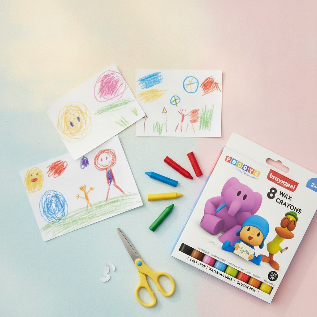Bruynzeel 8-teiliges Wachsmalstifteset für Kinder - Kidis Art