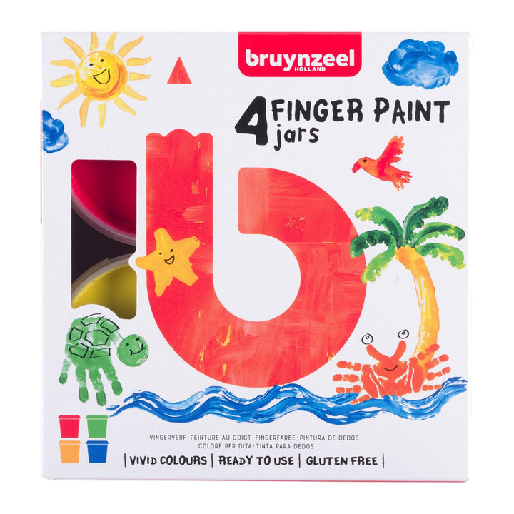 Bruynzeel Fingerfarben-Set auf Wasserbasis | 4 x 85 ml - Kidis Art