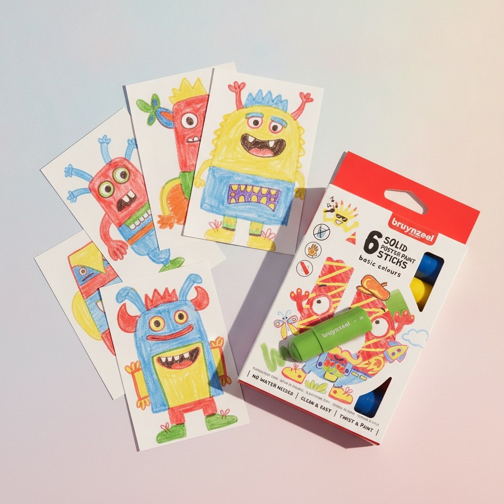 Bruynzeel Plakatfarbe-Stiftset Basic | 6 Farben - Kidis Art