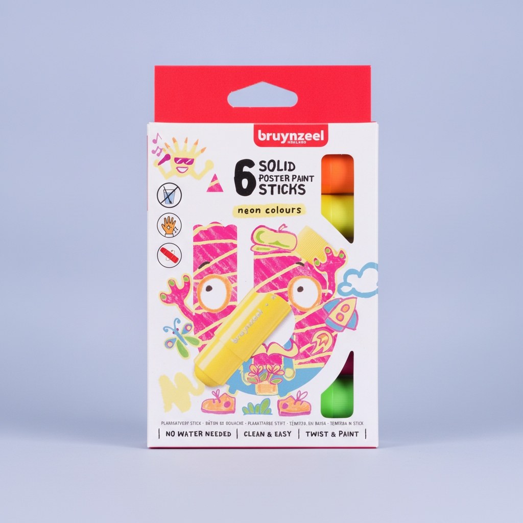 Bruynzeel Plakatfarbe-Stiftset Neon | 6 Farben - Kidis Art