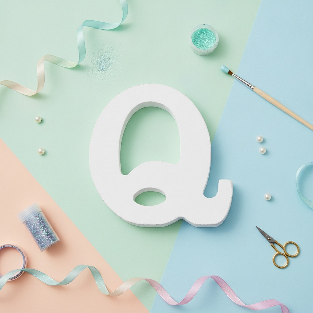 Buchstabe Q 5,5x0,9cm 1Stk. MDF - Kidis Art