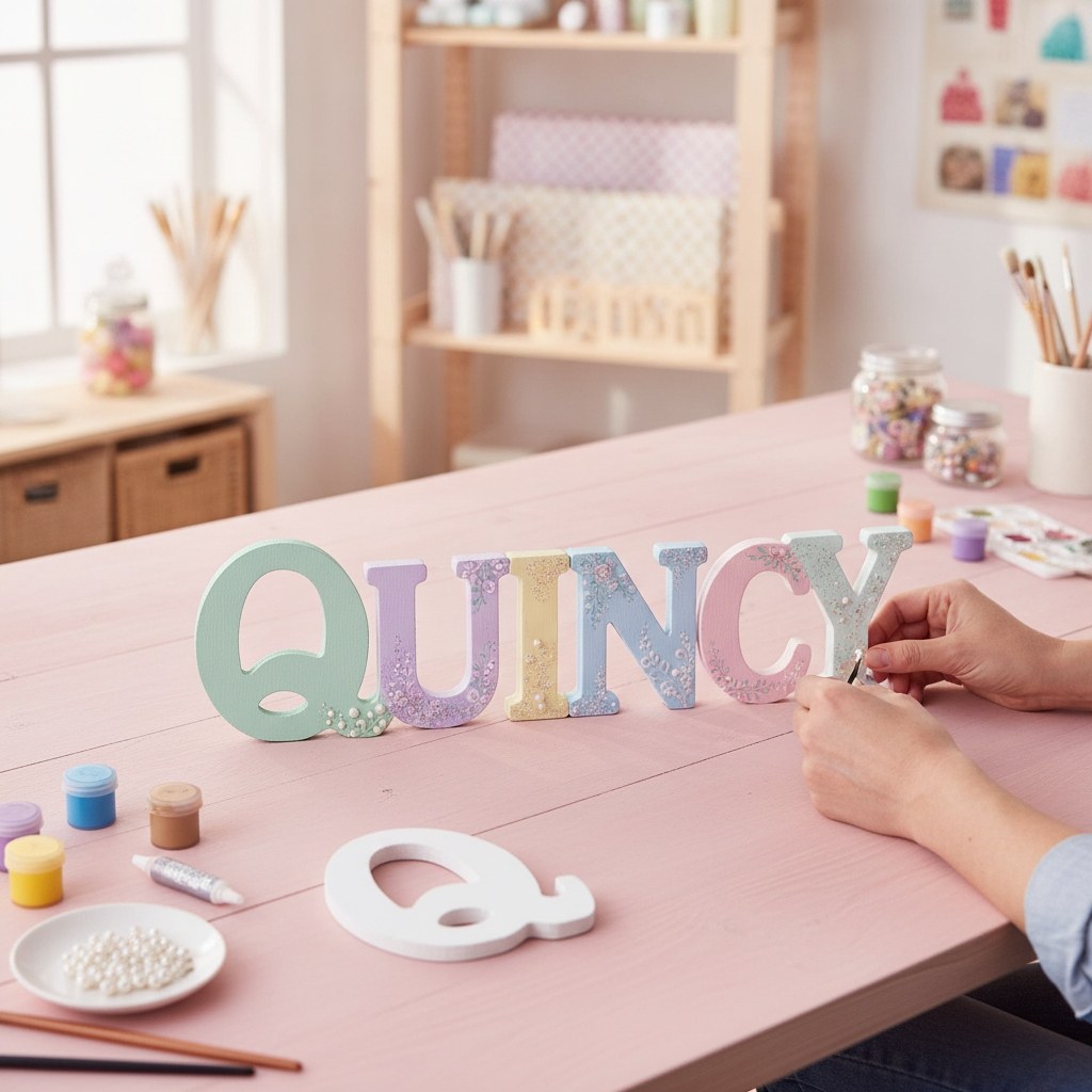 Buchstabe Q 5,5x0,9cm 1Stk. MDF - Kidis Art