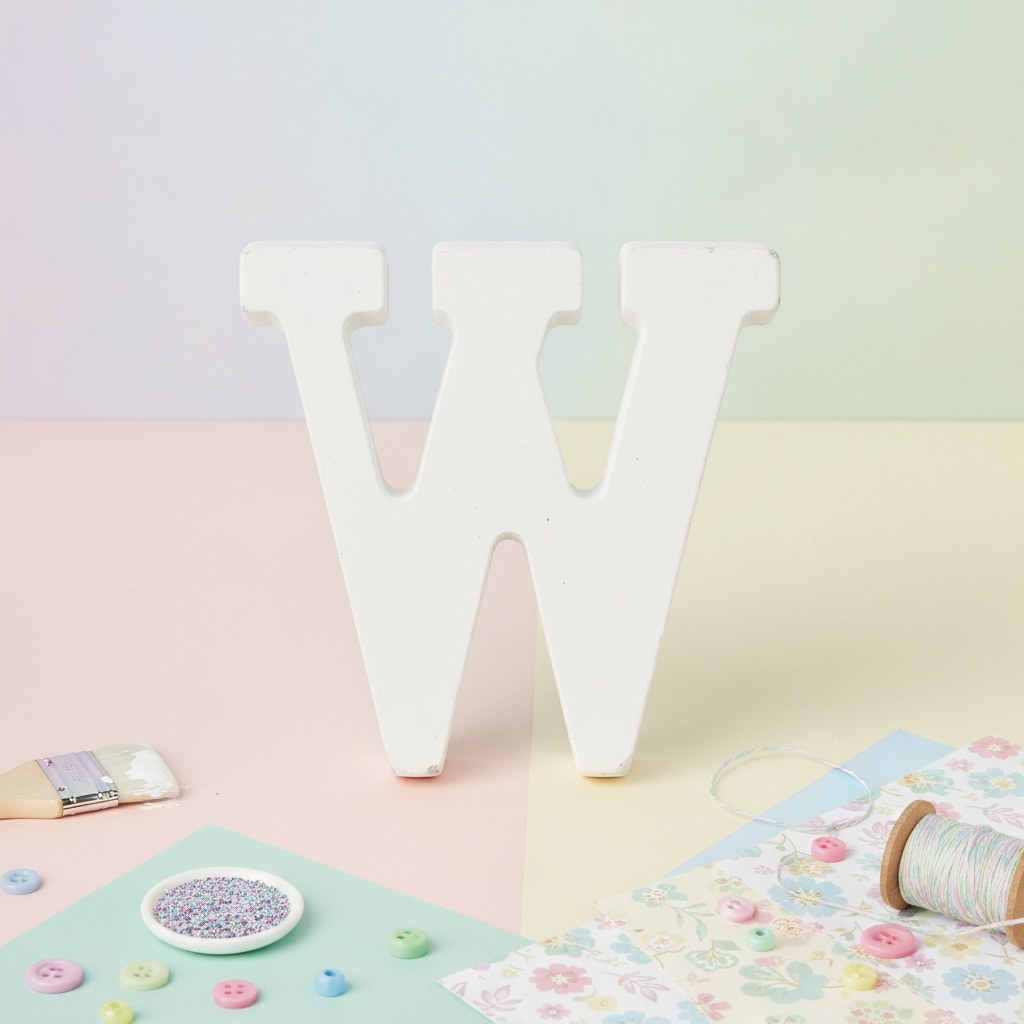 Buchstabe W 5,5x0,9cm 1Stk. MDF - Kidis Art