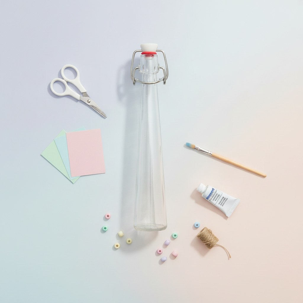 Bügelflasche konisch hoch, Klarglas 40ml - Kidis Art