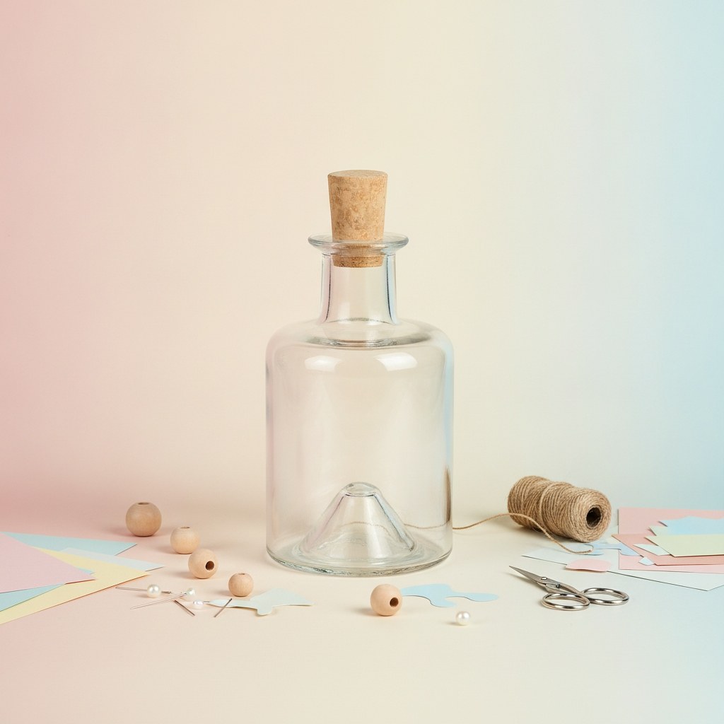 Bügelflasche rund, Klarglas 40ml - Kidis Art