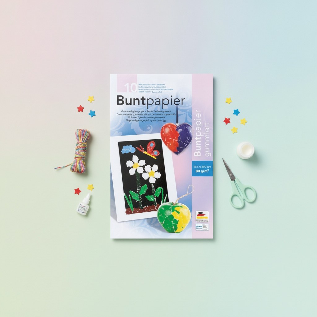 Buntpapiermappe, 10 Blatt 18,5x29,7cm, farbig sortiert