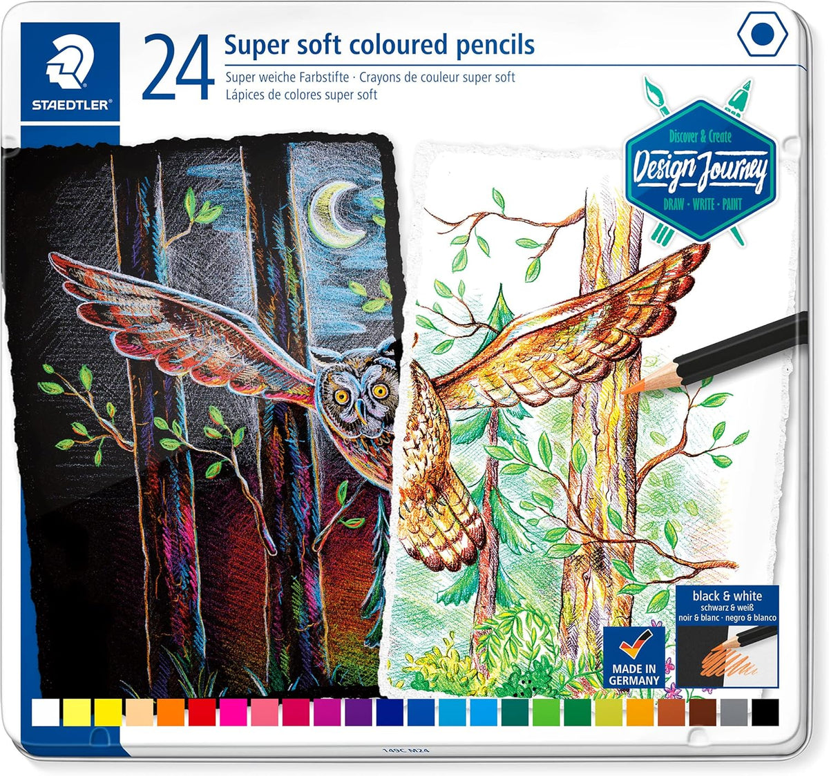 Buntstifte STAEDTLER® 149C Black Edition 24er, Metall - Kidis Art