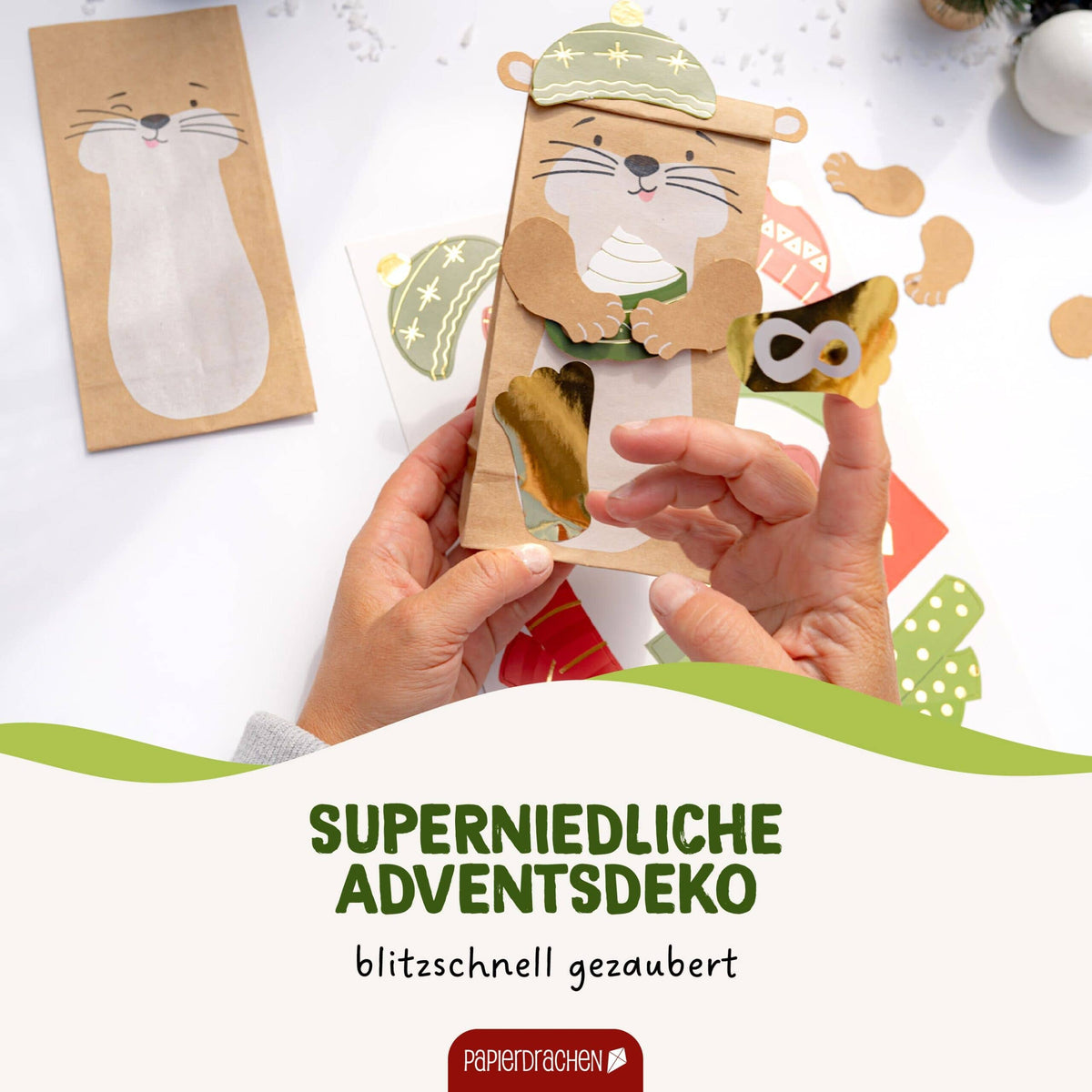 Adventskalender mit Stanzteilen - Otter