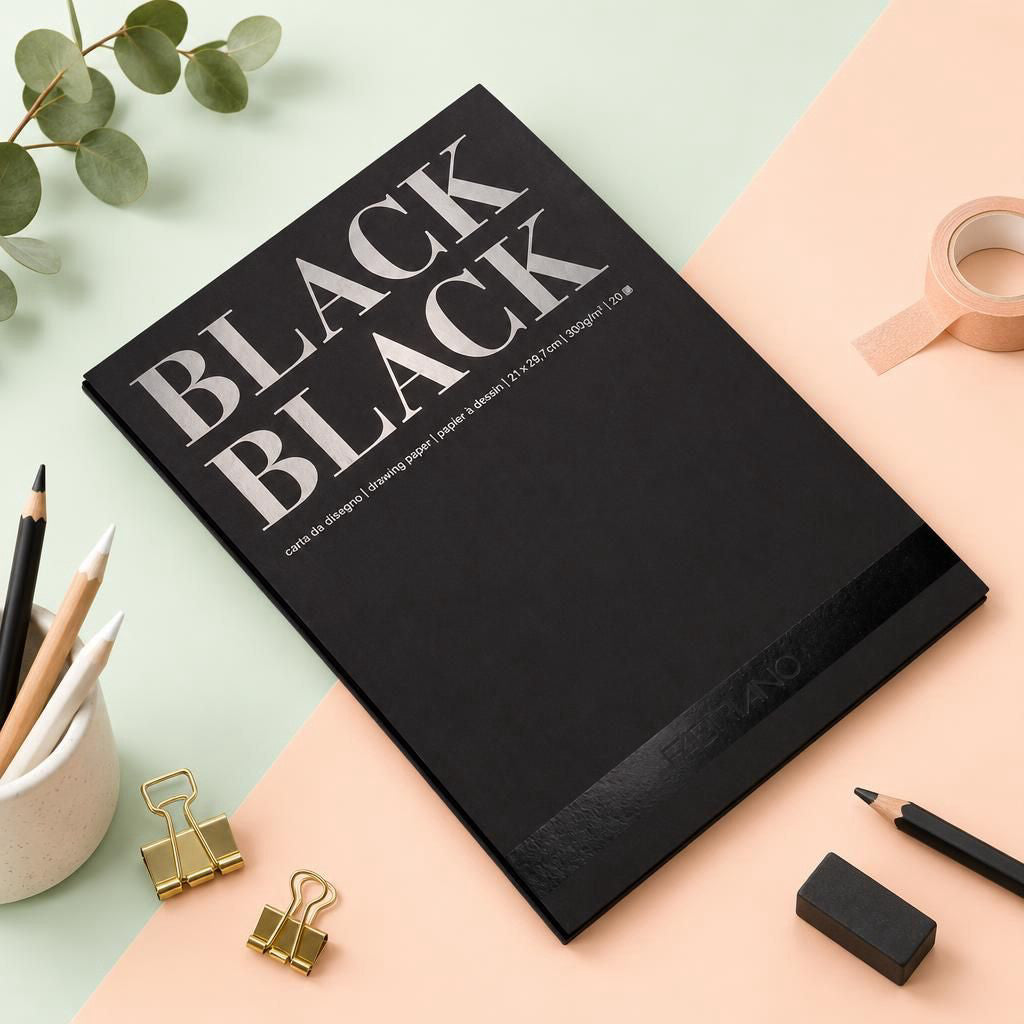 Generiert: [cb241775-654d-441a-b1fe-a97f95a1aaf1] Hauptbild – Fabriano Black Black Block - A4 - 300g - 20 Blatt