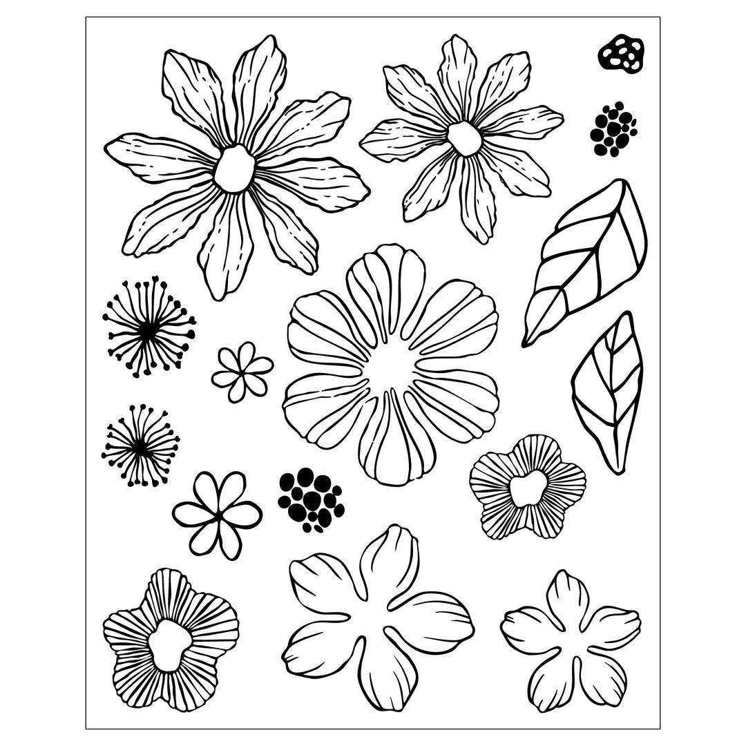 Clear Stamps 16er-Pack mit 35er-Pack Stanzschablonen Floral Layers 1 von Vicki - Kidis Art