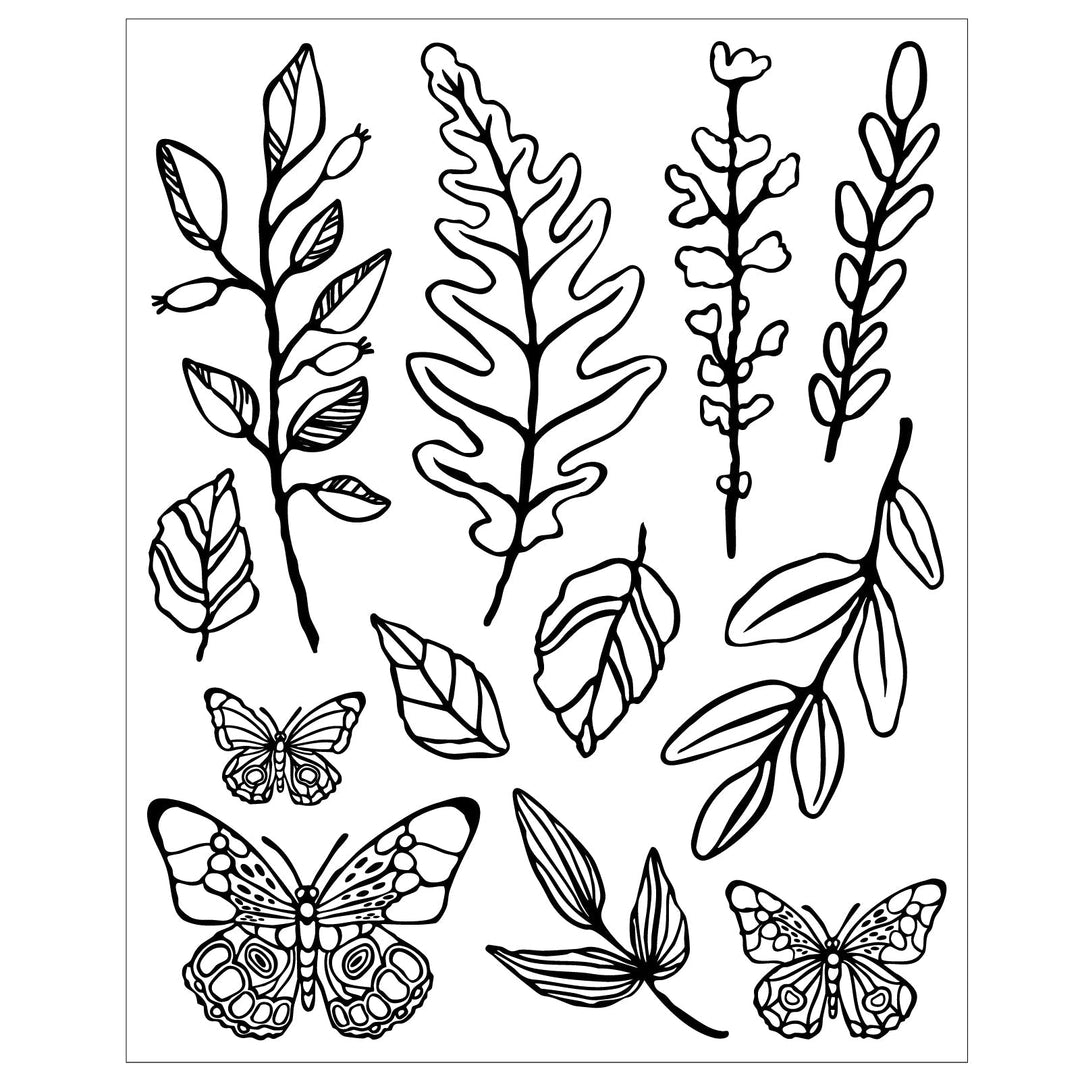 Clear Stamps Set 12er-Pack mit 26er-Pack Framelits Stanzschablonen Greenery Layers 1 von Vic - Kidis Art