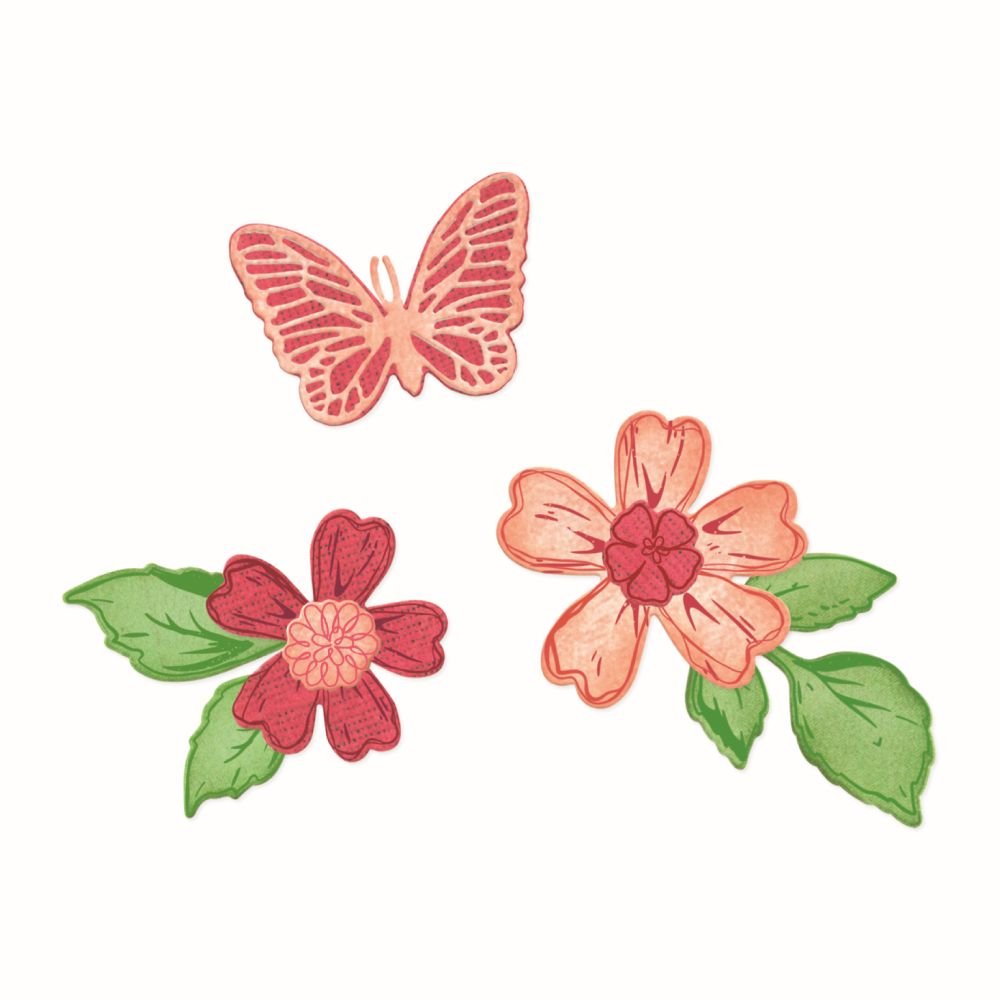 Clear Stamps Set 19-teilig mit 9-teiligem Framelits-Set Sweet Sprigs von 49 & Market - Kidis Art