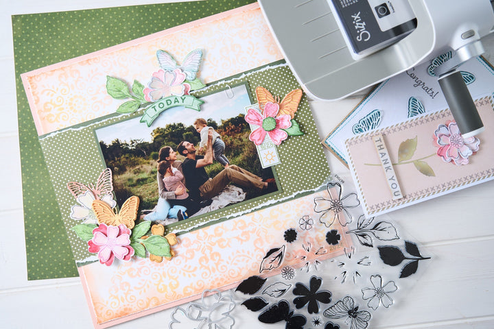 Clear Stamps Set 19-teilig mit 9-teiligem Framelits-Set Sweet Sprigs von 49 &amp; Market - Kidis Art