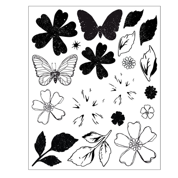 Clear Stamps Set 19-teilig mit 9-teiligem Framelits-Set Sweet Sprigs von 49 &amp; Market - Kidis Art