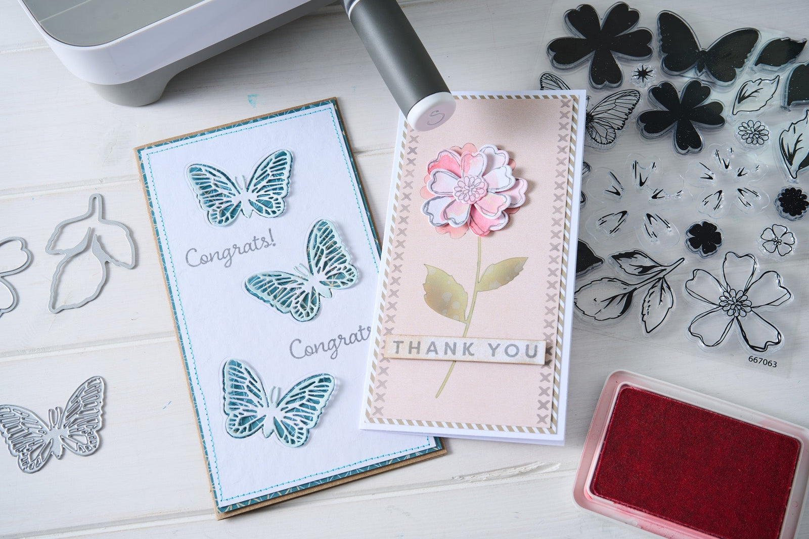 Clear Stamps Set 19-teilig mit 9-teiligem Framelits-Set Sweet Sprigs von 49 & Market - Kidis Art