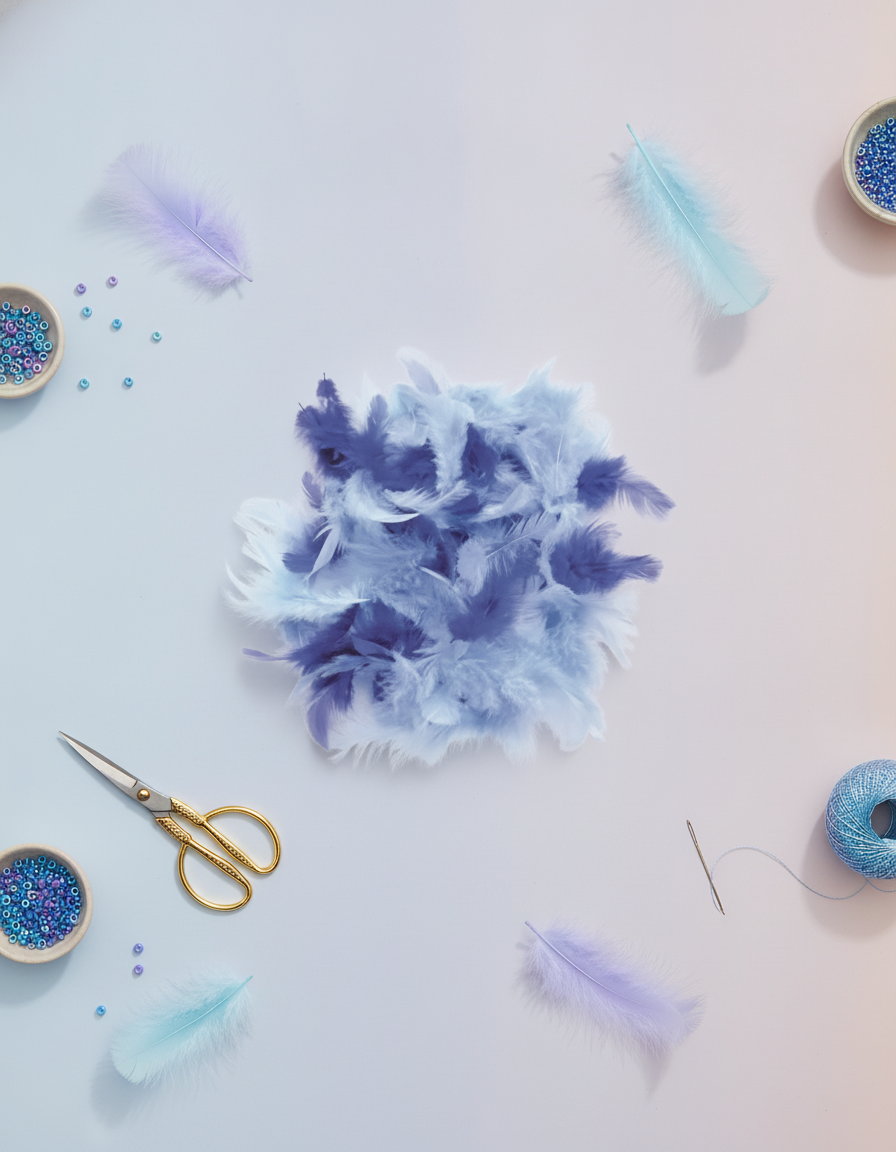 Deco-Federn blau-sortiert 10g - Kidis Art