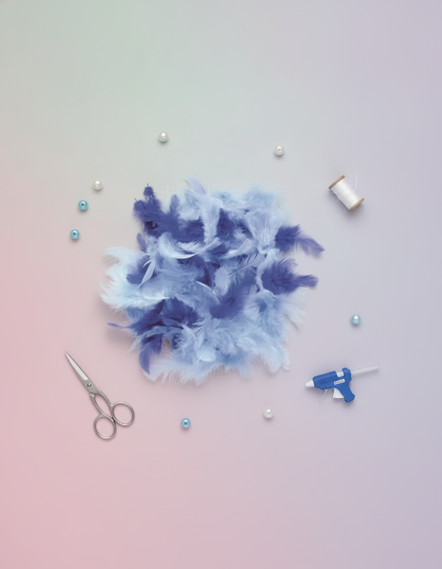 Deco-Federn blau-sortiert 2g - Kidis Art