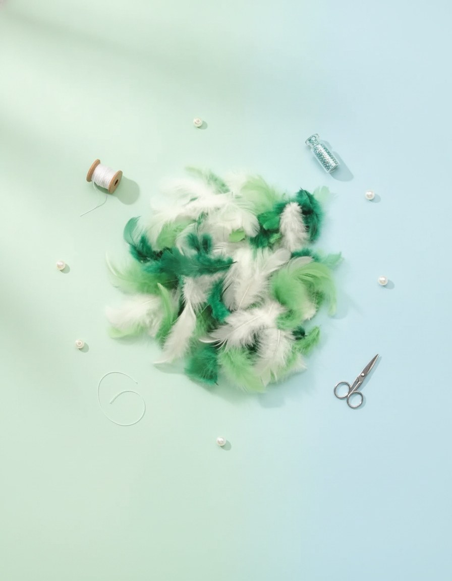 Deco-Federn grün-sortiert 10g - Kidis Art