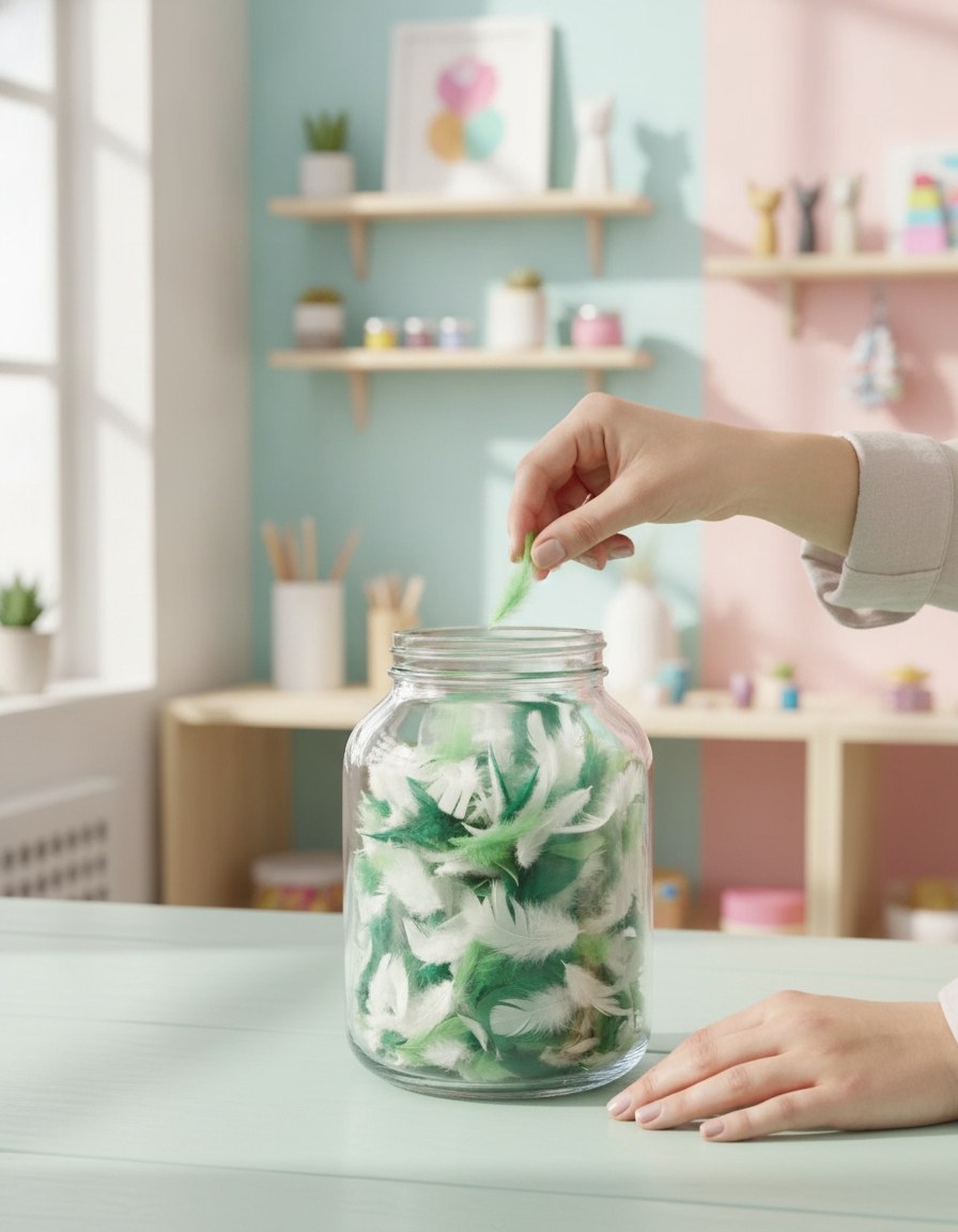 Deco-Federn grün-sortiert 10g - Kidis Art