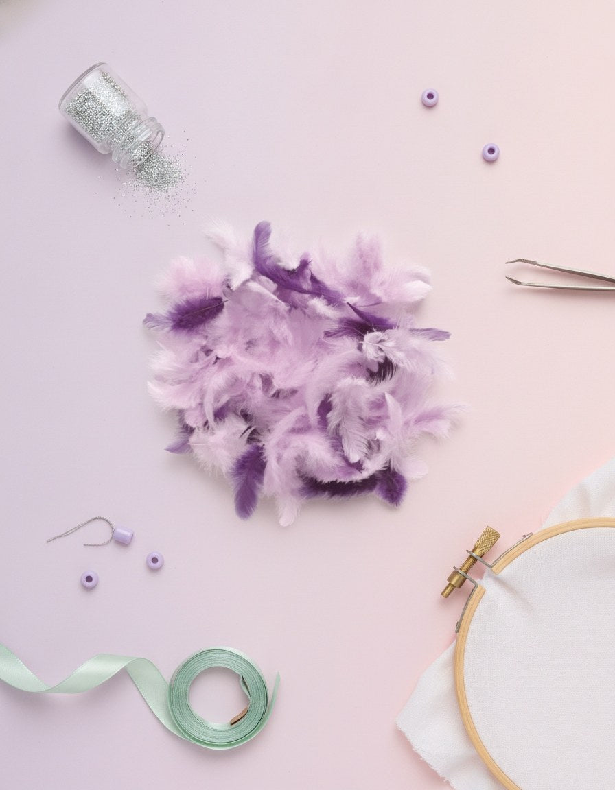 Deco-Federn lila-sortiert 10g - Kidis Art