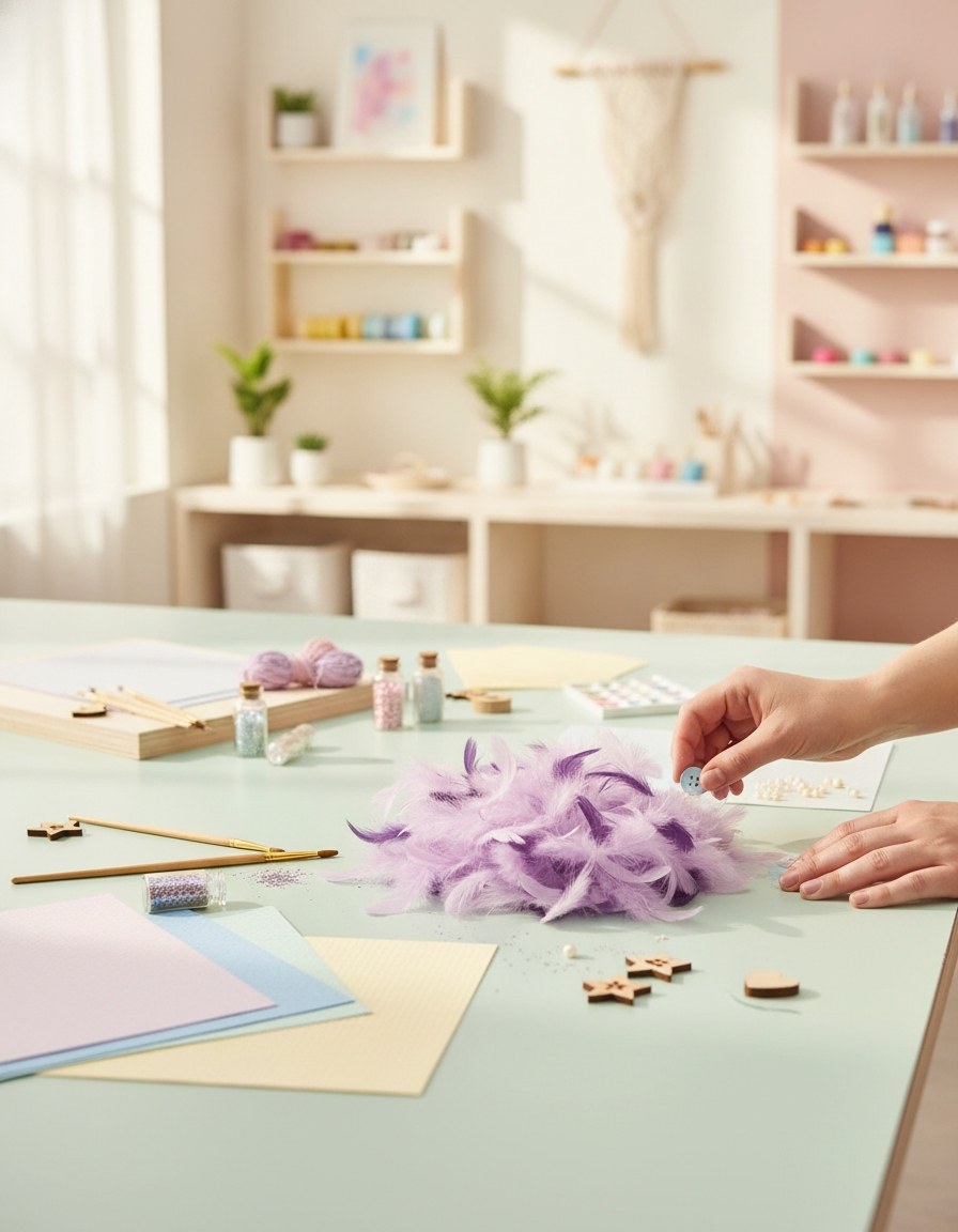 Deco-Federn lila-sortiert 10g - Kidis Art
