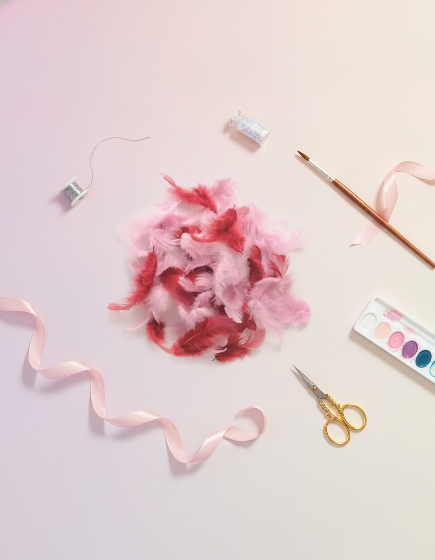 Deco-Federn rosa-sortiert 10g - Kidis Art