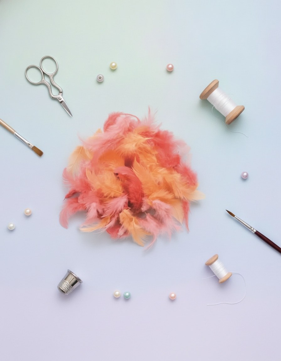 Deco-Federn rot-sortiert 10g - Kidis Art