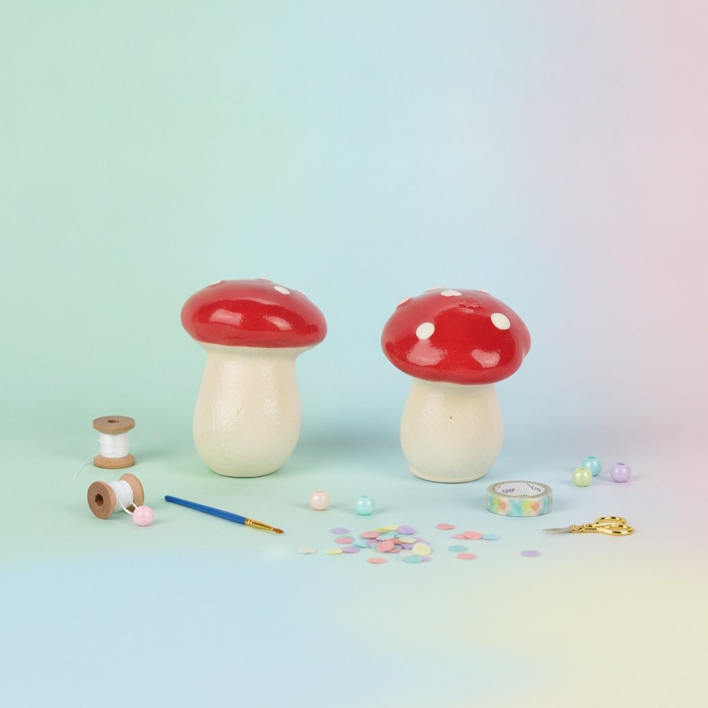 Deco-Fliegenpilz, rot, 24St. 1,4x1,6cm - Kidis Art