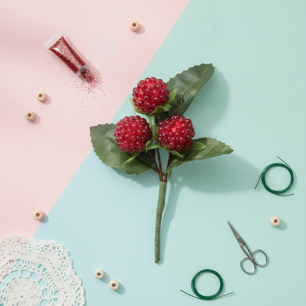 Deco-Himbeere, rot 15mm - Kidis Art