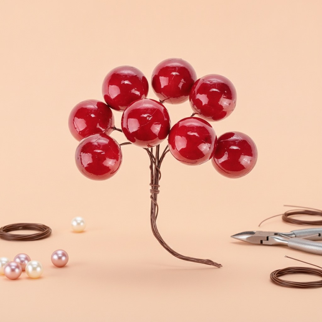 Deko-Beeren, rot, 1 Bund 2cm - Kidis Art