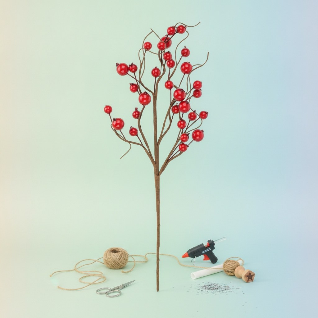 Deko-Beerenzweige, rot/braun 30cm - Kidis Art