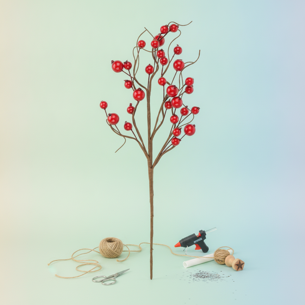 Deko-Beerenzweige, rot/braun 30cm - Kidis Art