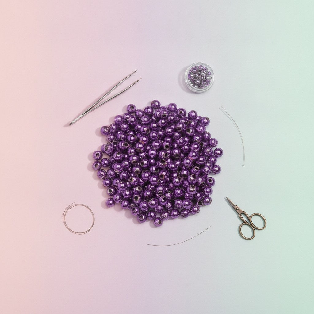 Dekoperlen 75 g 10mm lila - Kidis Art