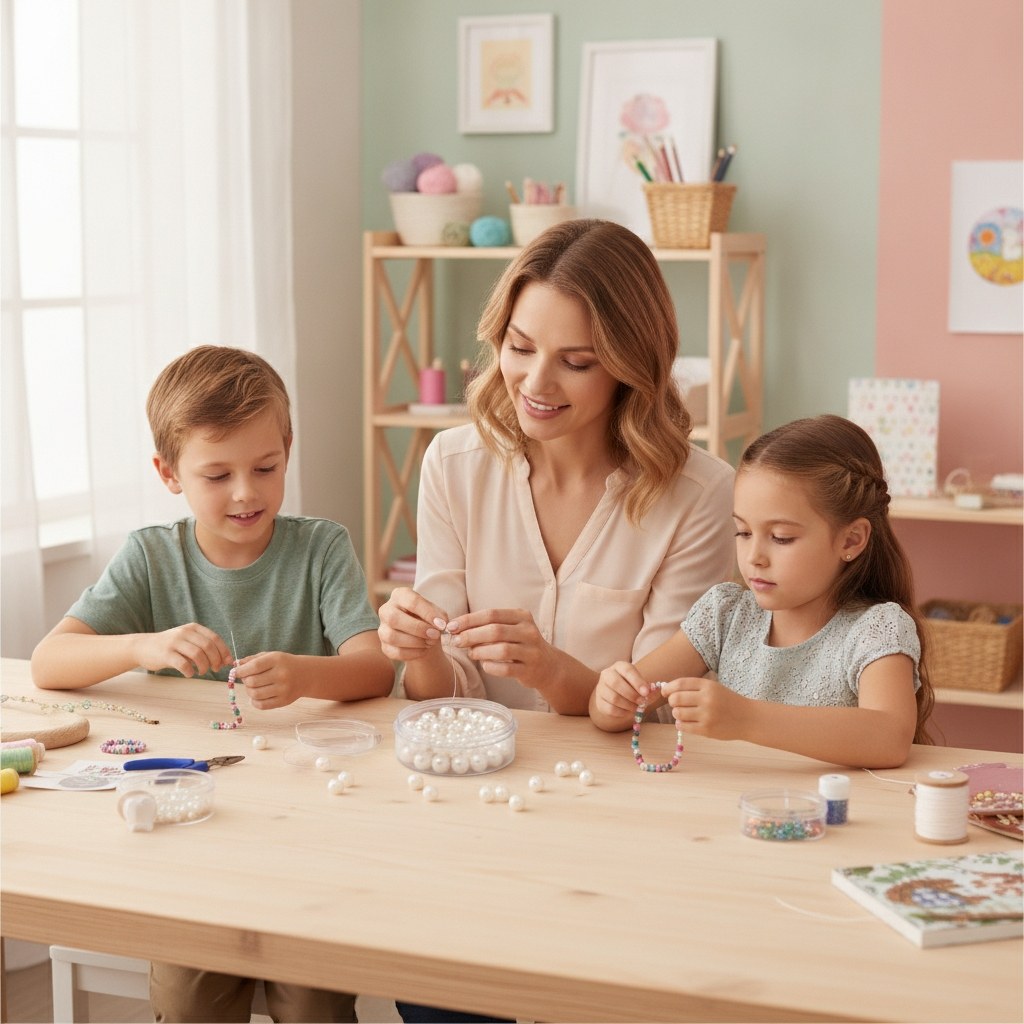 Dekoperlen 75 g 10mm perlweiss - Kidis Art
