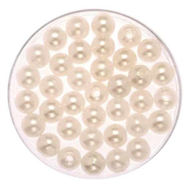 Dekoperlen 75 g 10mm perlweiss - Kidis Art