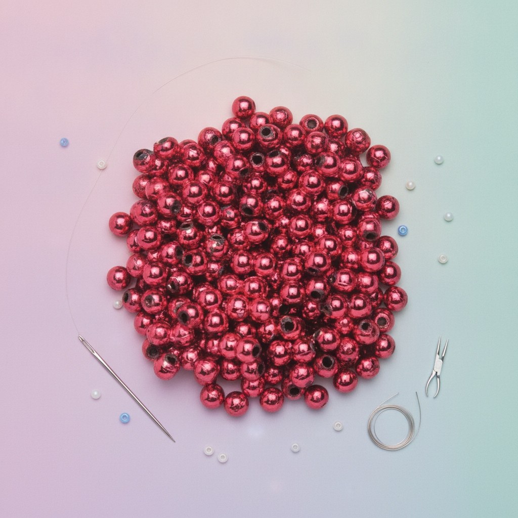 Dekoperlen 75 g 10mm rot - Kidis Art