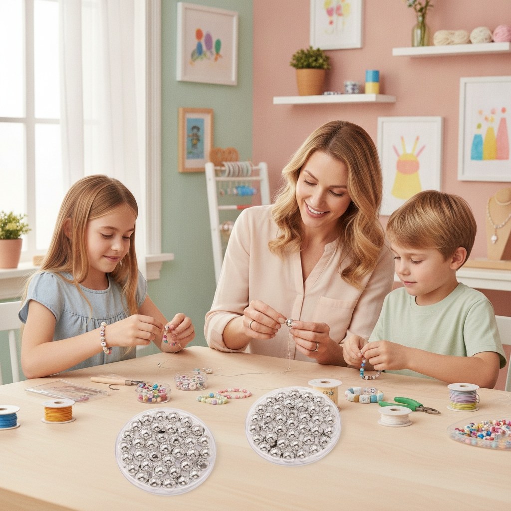Dekoperlen 75 g 6mm silberfarben - Kidis Art