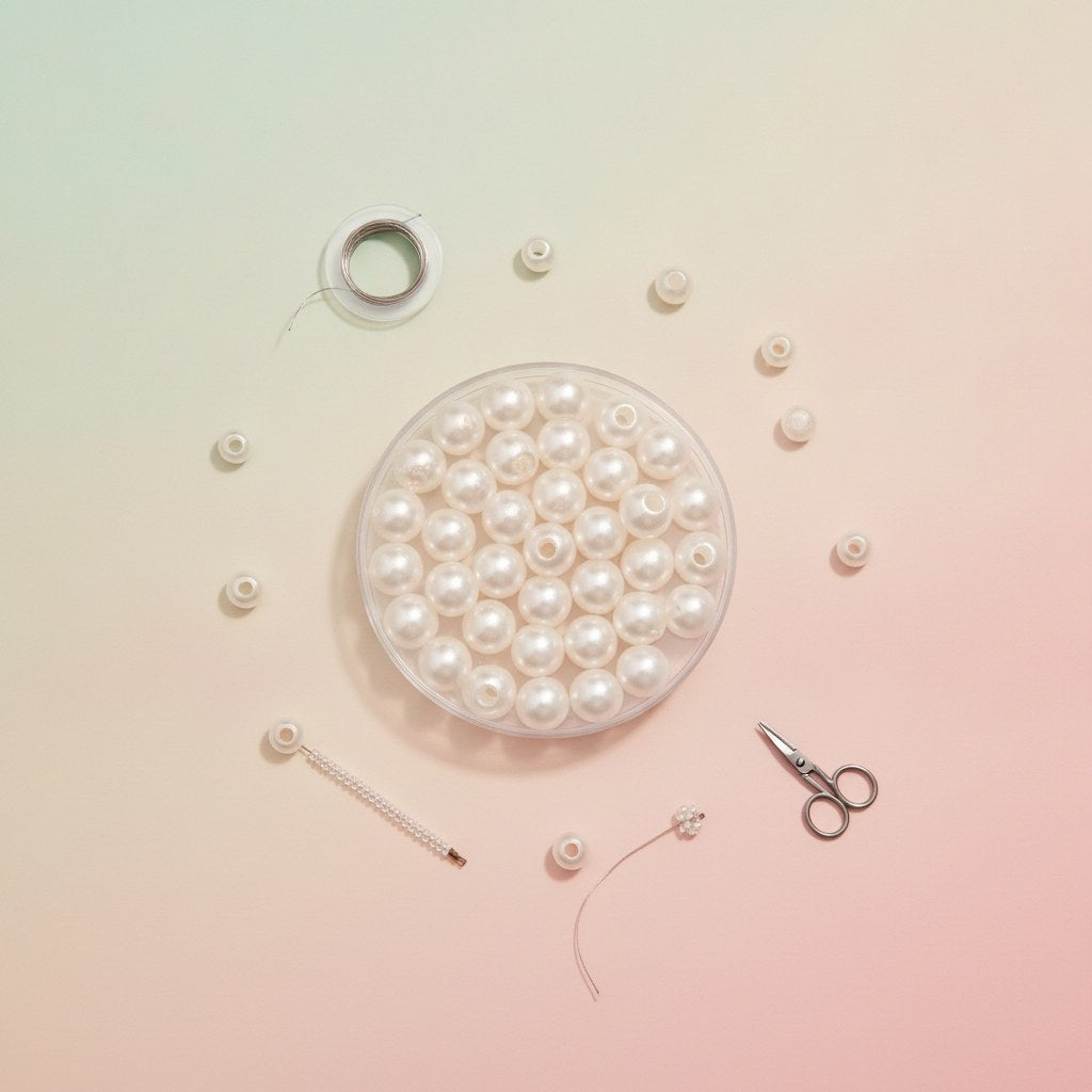 Dekoperlen 75 g 6mm weiss - Kidis Art