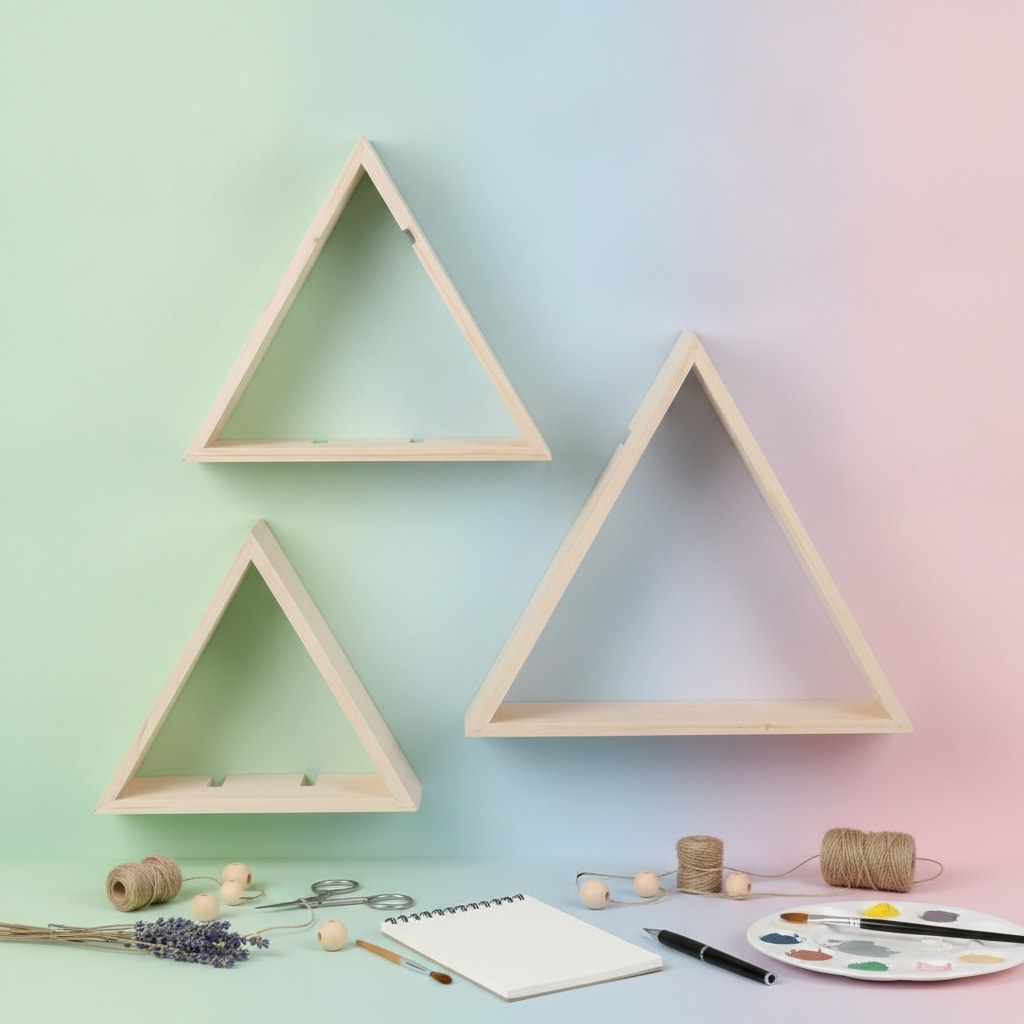 Design-Rahmen Holz dreieck 3St - Kidis Art