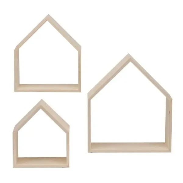 Design-Rahmen Holz Häuser 3St - Kidis Art