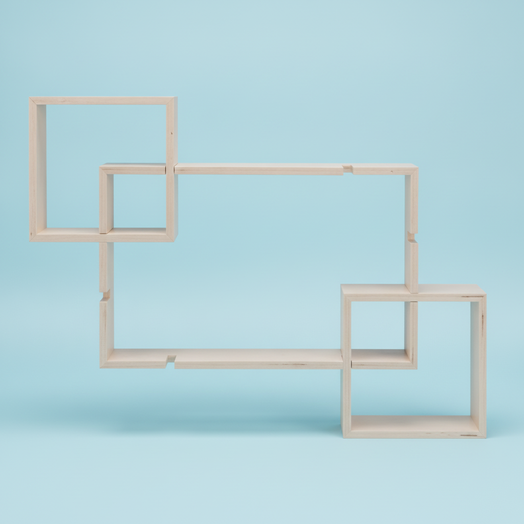 Design-Rahmen Holz rechteck3St 40x25x10cm/18x18x10cm - Kidis Art