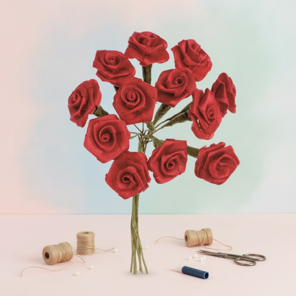 Diorröschen 12 Blüten rot, SB-Ausführung - Kidis Art